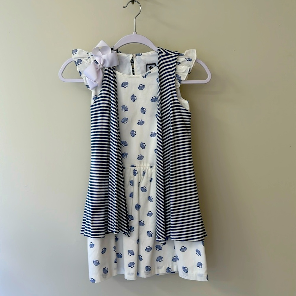 Girls blue and white Summer Dress
